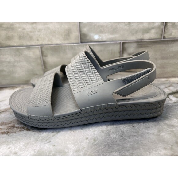 REEF Women's Water Vista Fog Back Strap Size 8 espadrille Style Platform Comfrot - Picture 4 of 8